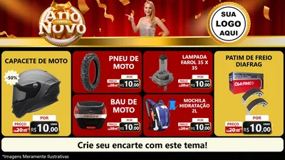 Modelo de TV para TV Horizontal com o tema Super Ano Novo para Moto peças