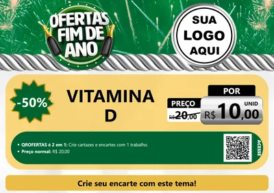Modelo de Cartaz para Cartaz A4 Horizontal com o tema Ofertas Fim de Ano para Farmácia