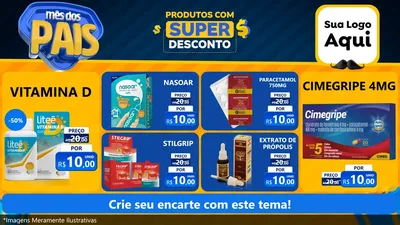 Modelo de TV para TV Horizontal com o tema Mês dos Pais para Farmácia