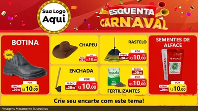 Modelo de TV para TV Horizontal com o tema Esquenta Carnaval para Agropecuária