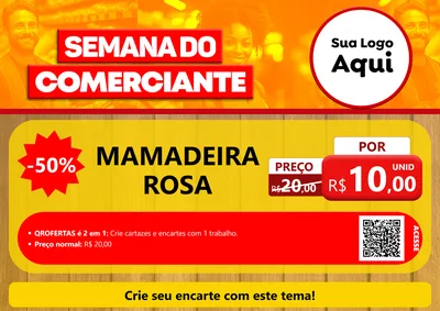 Modelo de Cartaz para Cartaz A4 Horizontal com o tema Semana do Comerciante para Bebês