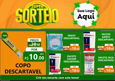 Modelo de Encarte para Encarte A4 Horizontal com o tema Super Sorteio para Embalagens