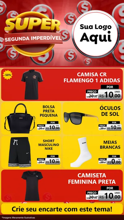 Modelo de TV para TV Vertical com o tema Super Segunda Imperdível para Roupas e acessórios