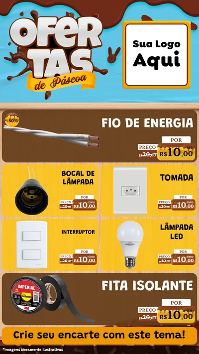 Modelo de TV para TV Vertical com o tema Ofertas de Páscoa para Materiais Elétricos
