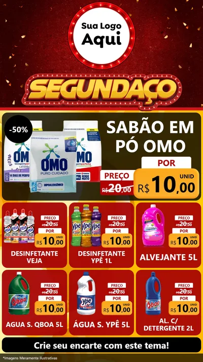 Modelo de Rede Social para Stories com o tema Segundaço para Produtos de Limpeza