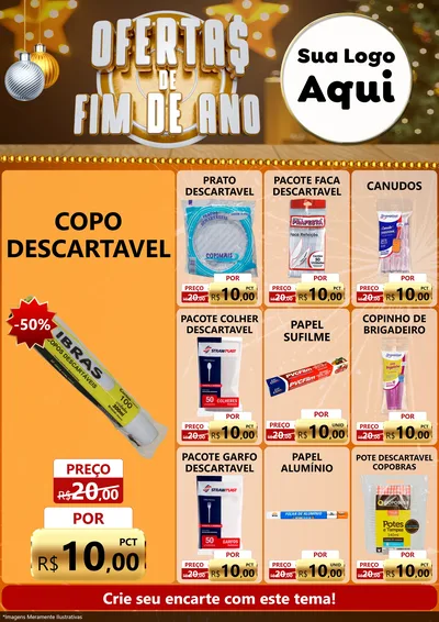 Modelo de Encarte para Encarte A4 Vertical com o tema Ofertas de Fim de Ano para Embalagens