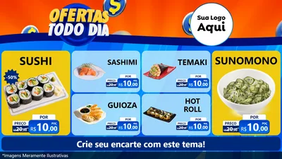 Modelo de TV para TV Horizontal com o tema Ofertas Todo Dia para Comida japonesa