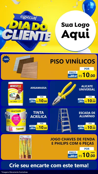 Modelo de TV para TV Vertical com o tema Especial Dia do Cliente para Material para Construção