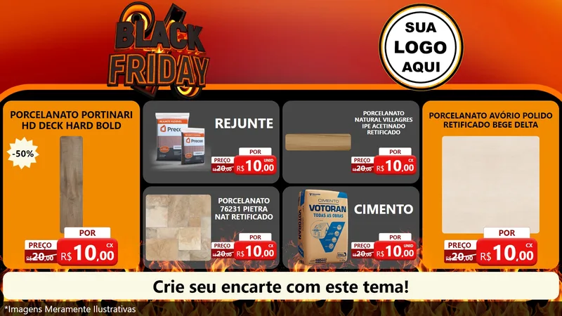 Modelo de TV para TV Horizontal com o tema Black Friday para Pisos e revestimentos
