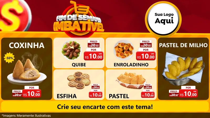 Modelo de TV para TV Horizontal com o tema Fim de Semana Imbatível para Salgadaria