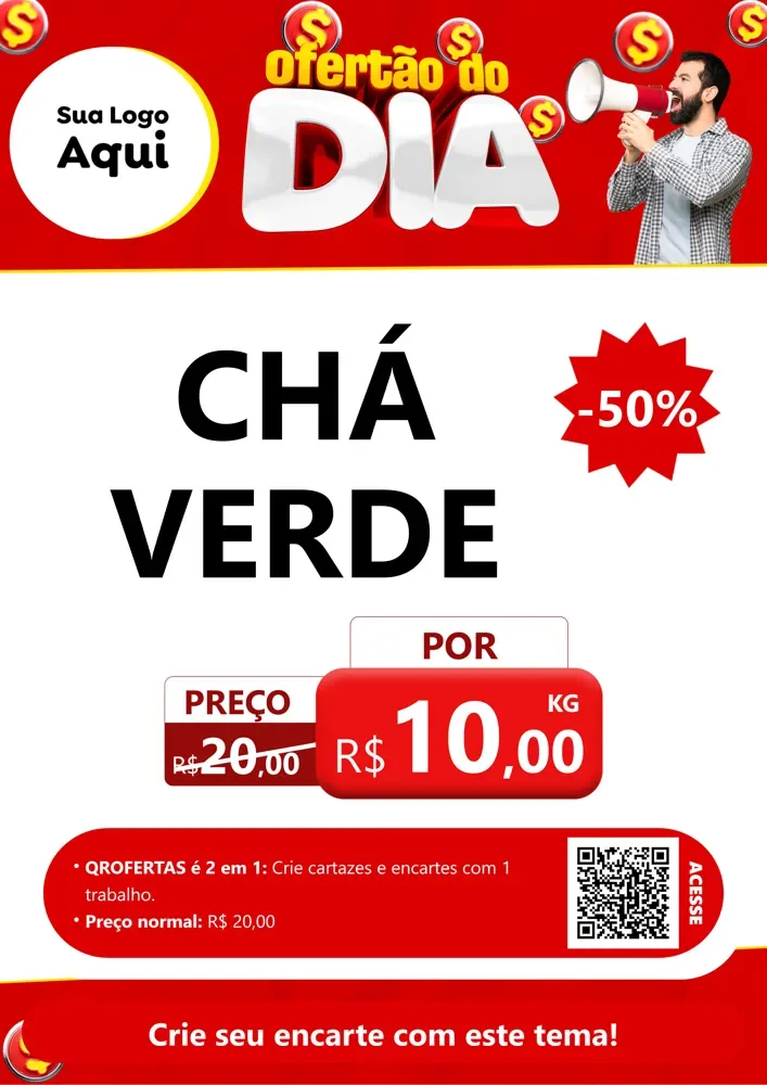 Modelo de Cartaz para Cartaz A4 Vertical com o tema Ofertão do dia para Produtos Naturais