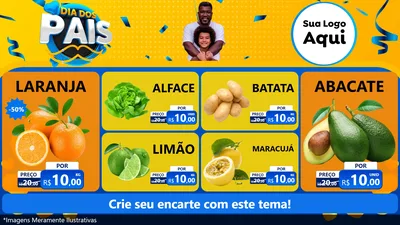 Modelo de TV para TV Horizontal com o tema Dia dos Pais para Hortifrúti