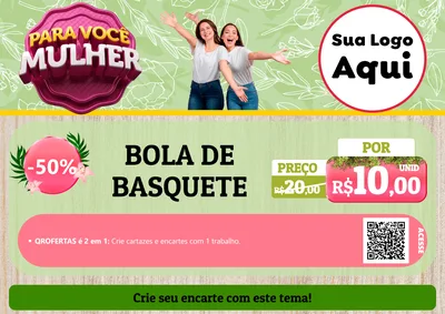 Modelo de Cartaz para Cartaz A4 Horizontal com o tema Para Você Mulher para Artigos Esportivos