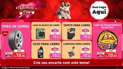 Modelo de TV para TV Horizontal com o tema Valentine's Day para Auto peças