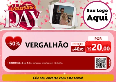 Modelo de Cartaz para Cartaz A4 Horizontal com o tema Valentine's Day para Ferragens