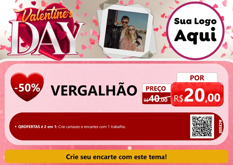 Modelo de Cartaz para Cartaz A4 Horizontal com o tema Valentine's Day para Ferragens