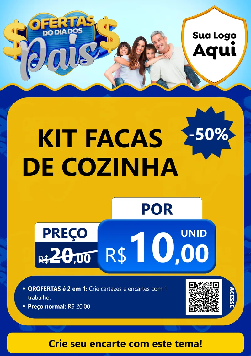 Modelo de Cartaz para Cartaz A4 Vertical com o tema Ofertas do Dia dos Pais para Utilidades Domésticas