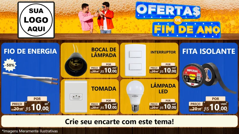 Modelo de TV para TV Horizontal com o tema Ofertas de Fim de Ano para Materiais Elétricos