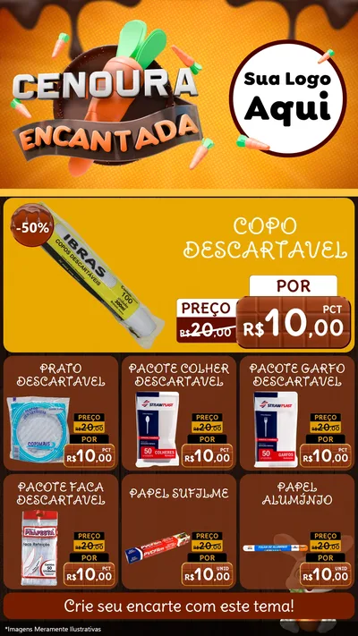 Modelo de Rede Social para Stories com o tema Cenoura Encantada - Páscoa para Embalagens