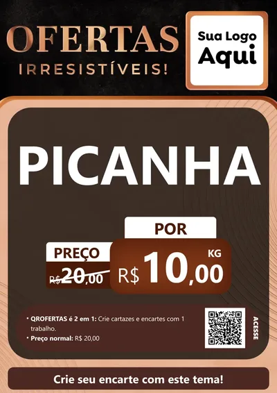 Modelo de Cartaz para Cartaz A4 Vertical com o tema Ofertas Irresistíveis! para Açougue