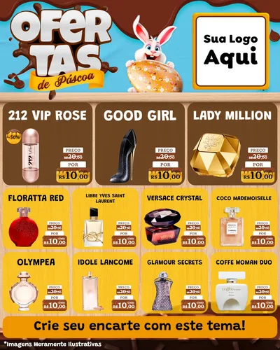 Modelo de Rede Social para Feed Instagram com o tema Ofertas de Páscoa para Perfumes