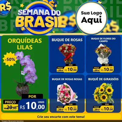 Modelo de Rede Social para Feed Facebook com o tema Semana Do Brasil para Floricultura e jardim