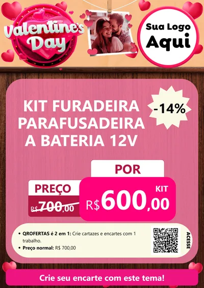 Modelo de Cartaz para Cartaz A4 Vertical com o tema Valentine's Day para Maquinas e Ferramentas