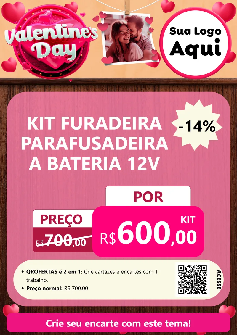 Modelo de Cartaz para Cartaz A4 Vertical com o tema Valentine's Day para Maquinas e Ferramentas