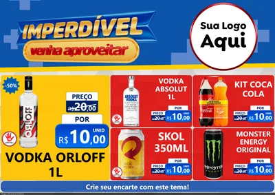 Modelo de Encarte para Encarte A4 Horizontal com o tema Imperdível para Distribuidora de bebidas