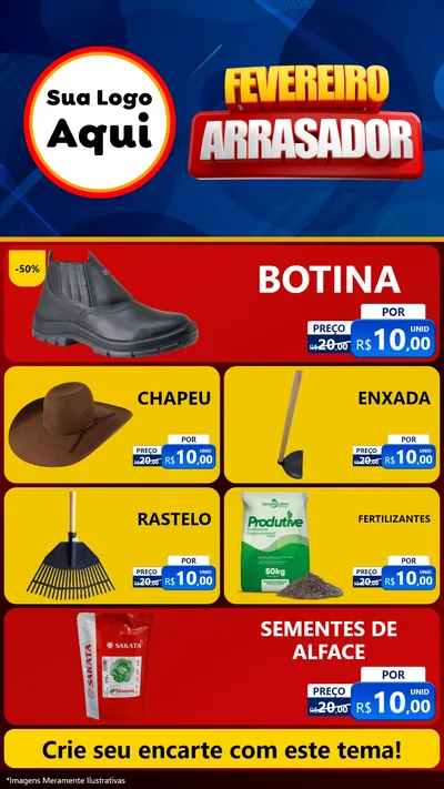 Modelo de TV para TV Vertical com o tema Fevereiro Arrasador para Agropecuária