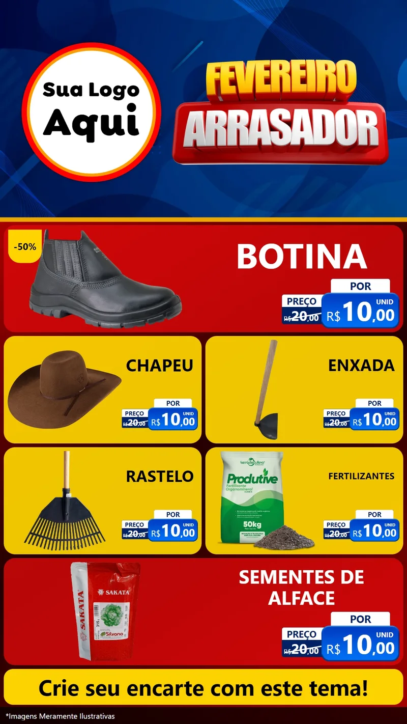 Modelo de TV para TV Vertical com o tema Fevereiro Arrasador para Agropecuária