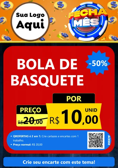 Modelo de Cartaz para Cartaz A4 Vertical com o tema Fecha Mês para Artigos Esportivos