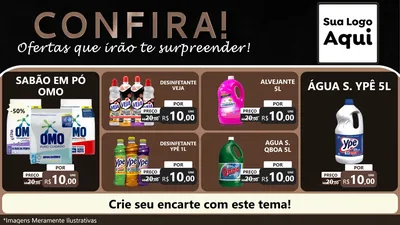 Modelo de TV para TV Horizontal com o tema Confira! Ofertas que irão te surpreender! para Produtos de Limpeza