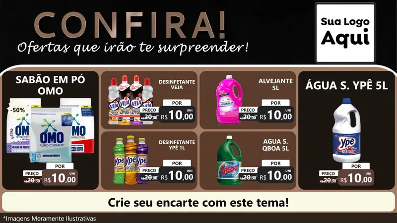 Modelo de TV para TV Horizontal com o tema Confira! Ofertas que irão te surpreender! para Produtos de Limpeza