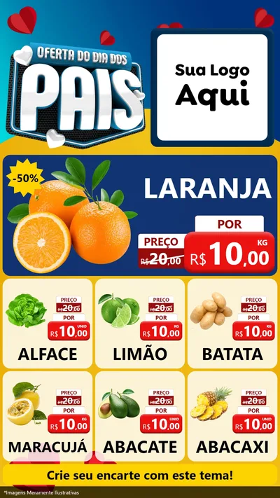 Modelo de Rede Social para Stories com o tema Oferta Do Dia Dos Pais para Hortifrúti