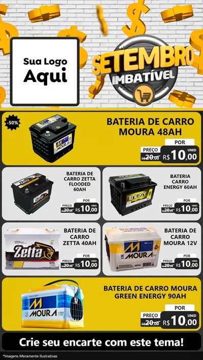 Modelo de TV para TV Vertical com o tema Setembro Imbatível para Baterias Elétricas