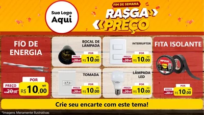 Modelo de TV para TV Horizontal com o tema Fim de Semana Rasga Preços para Materiais Elétricos