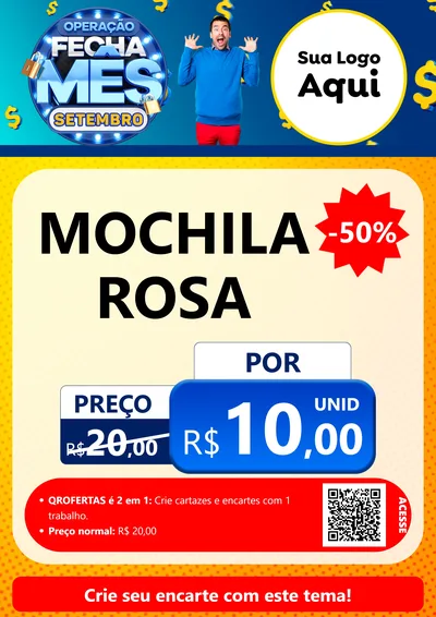 Modelo de Cartaz para Cartaz A4 Vertical com o tema Operação Fecha Mês Setembro para Papelaria