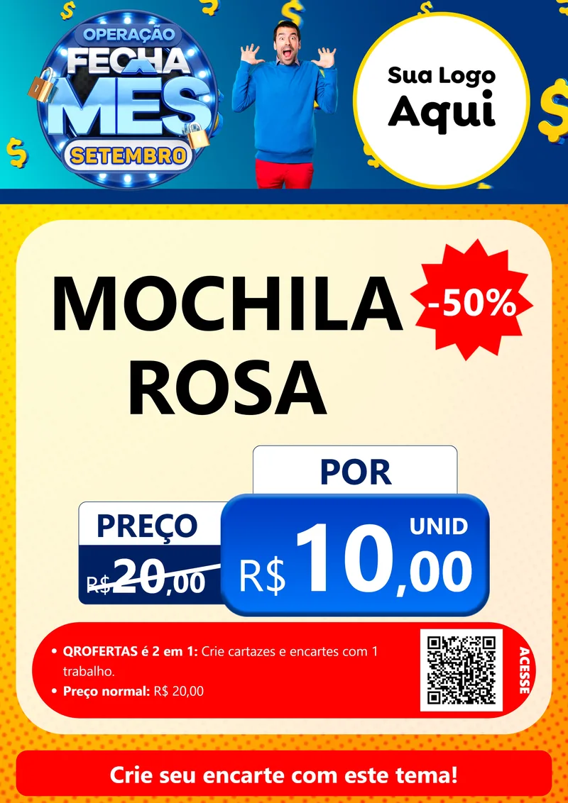 Modelo de Cartaz para Cartaz A4 Vertical com o tema Operação Fecha Mês Setembro para Papelaria