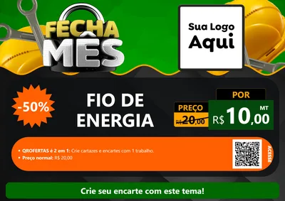 Modelo de Cartaz para Cartaz A4 Horizontal com o tema Fecha Mês para Materiais Elétricos
