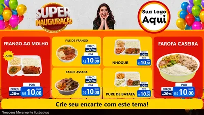 Modelo de TV para TV Horizontal com o tema Super Inauguração para Restaurante