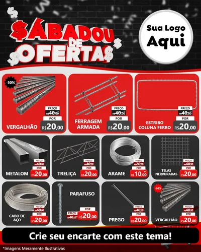 Modelo de Rede Social para Feed Instagram com o tema Sabadou de Ofertas para Ferragens