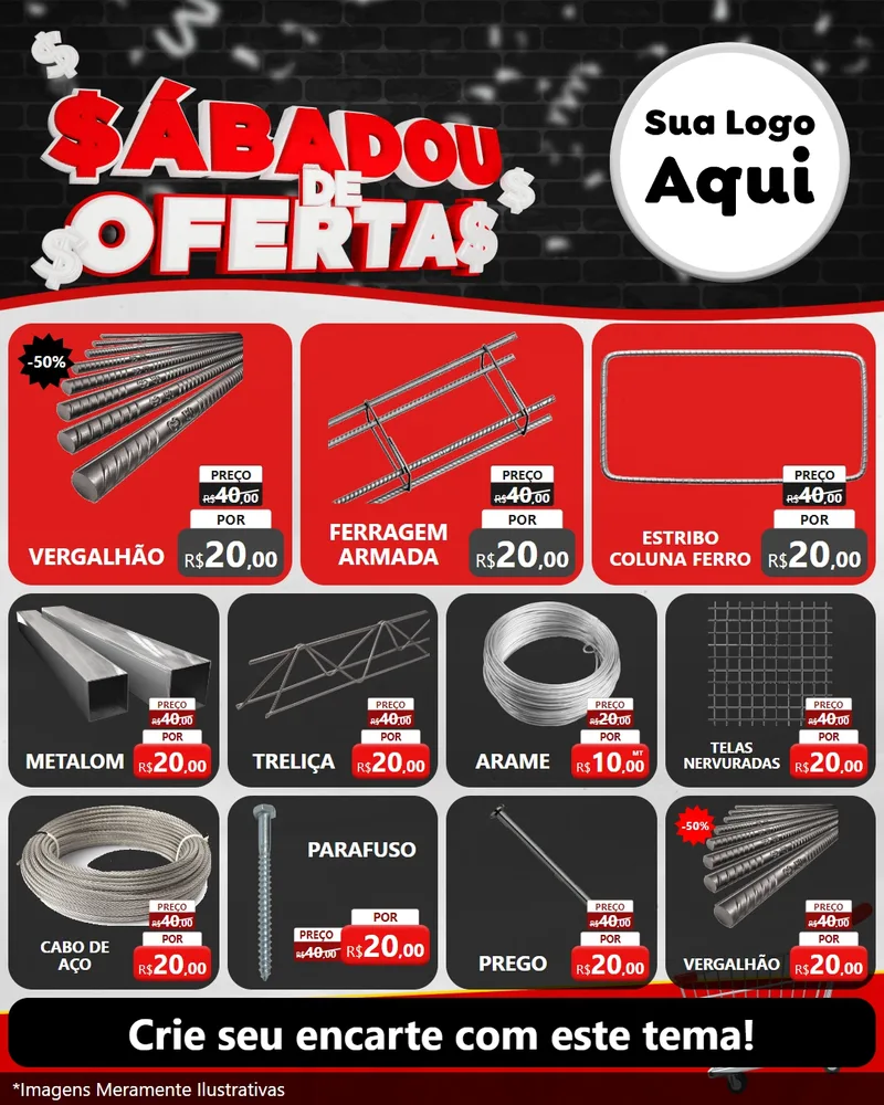 Modelo de Rede Social para Feed Instagram com o tema Sabadou de Ofertas para Ferragens