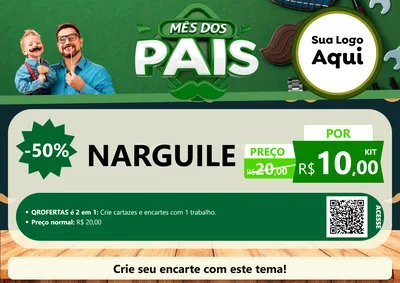 Modelo de Cartaz para Cartaz A4 Horizontal com o tema Mês dos Pais para Tabacaria