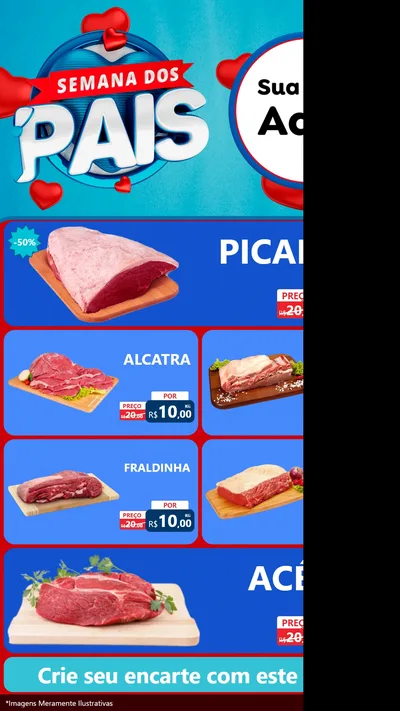 Modelo de TV para TV Vertical com o tema Semana Dos Pais para Açougue