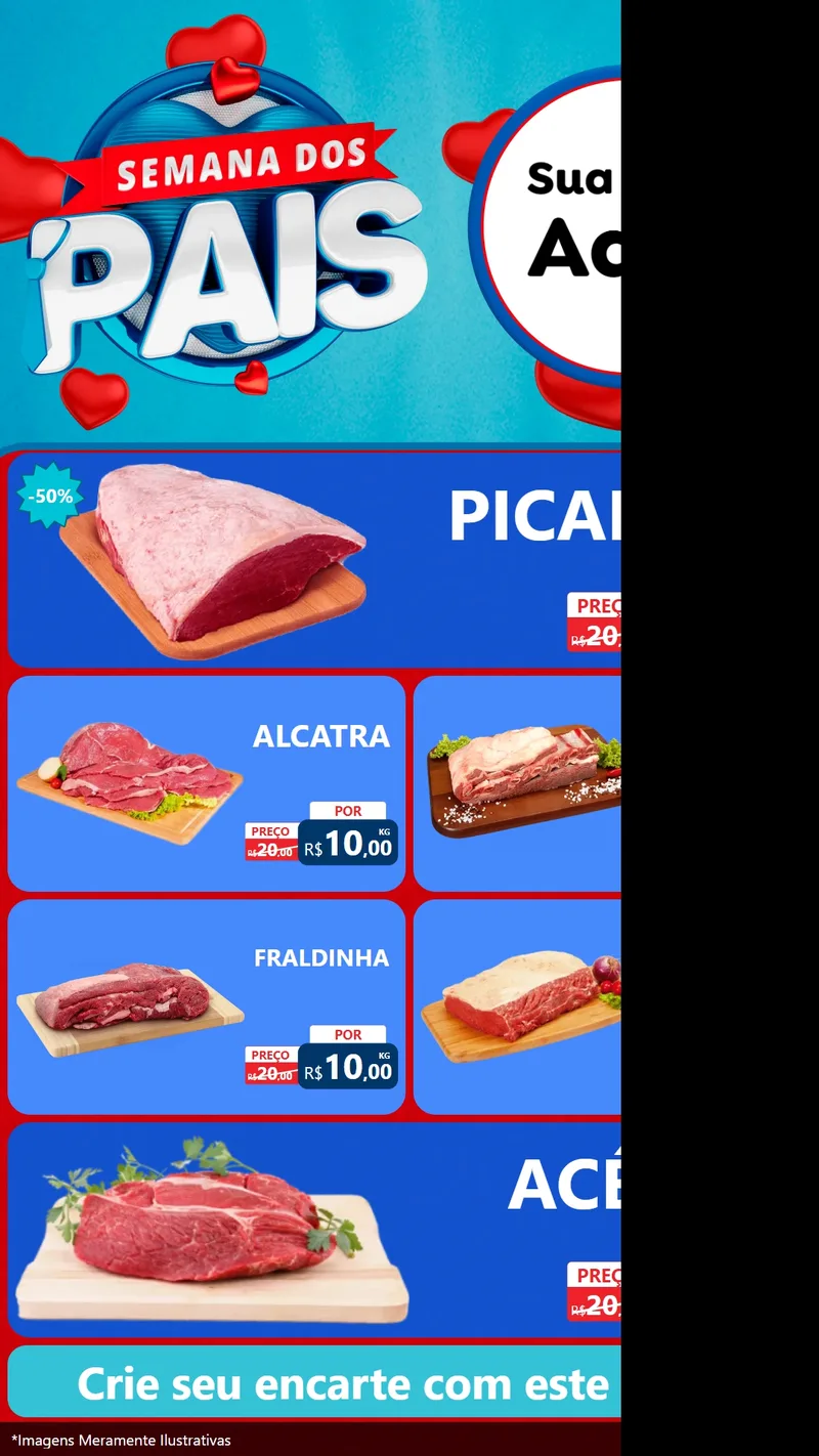 Modelo de TV para TV Vertical com o tema Semana Dos Pais para Açougue