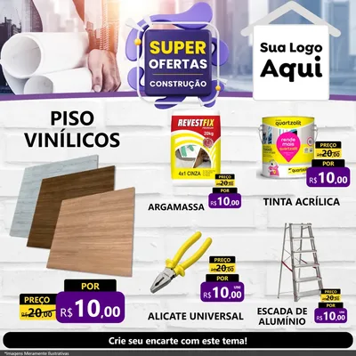Modelo de Rede Social para Feed Facebook com o tema Super Ofertas - Construção para Material para Construção