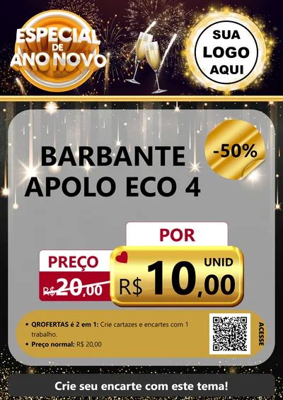 Modelo de Cartaz para Cartaz A4 Vertical com o tema Especial de Ano Novo para Armarinho e Aviamentos