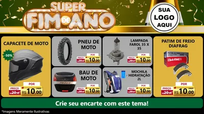 Modelo de TV para TV Horizontal com o tema Super Fim de Ano para Moto peças
