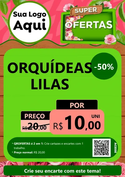 Modelo de Cartaz para Cartaz A4 Vertical com o tema Super Ofertas- Jardinagem e Floricultura para Floricultura e jardim